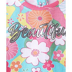 Babyhug Cotton Knit Balloon Sleeves Sweatshirt With Floral Print & Frill Detailing - Multicolour - Image 8