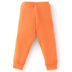 Babyhug Cotton Knit Full Length Lounge Pant Space Pack of 2 - Orange & Blue - Image 5