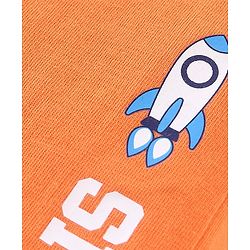 Babyhug Cotton Knit Full Length Lounge Pant Space Pack of 2 - Orange & Blue - Image 6