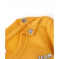 Babyhug Cotton Knit Full Sleeves Cut & Sew Printed with Terry Embroidery Detailing Sweatshirt - Yellow - Image 4