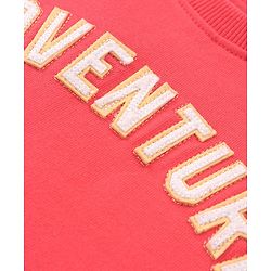 Babyhug Cotton Knit Full Sleeves Cut & Sew with Text Graphics Sweatshirt  - Red & Grey - Image 14