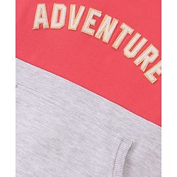 Babyhug Cotton Knit Full Sleeves Cut & Sew with Text Graphics Sweatshirt  - Red & Grey - Image 3