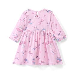 Babyhug Cotton Knit Full Sleeves Floral Printed Frock with Bloomer - Pink - Image 5