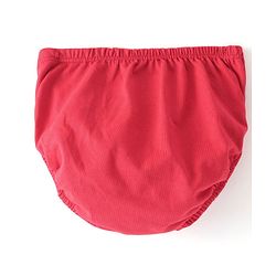 Babyhug Cotton Knit Full Sleeves Frock with Bloomer  Polka Dots Printed & Bow Applique - Red - Image 17