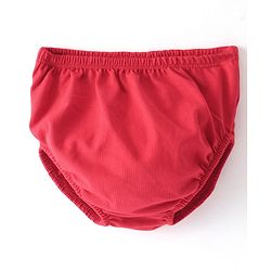 Babyhug Cotton Knit Full Sleeves Frock with Bloomer  Polka Dots Printed & Bow Applique - Red - Image 4