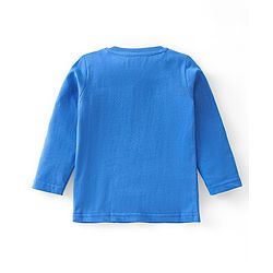 Babyhug Cotton Knit Full Sleeves Lion Printed Night Suit - Blue - Image 3