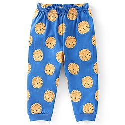 Babyhug Cotton Knit Full Sleeves Lion Printed Night Suit - Blue - Image 4