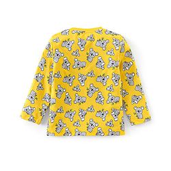 Babyhug Cotton Knit Full Sleeves Night Suit Koala Print - Yellow - Image 3