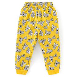 Babyhug Cotton Knit Full Sleeves Night Suit Koala Print - Yellow - Image 4