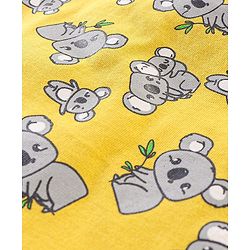 Babyhug Cotton Knit Full Sleeves Night Suit Koala Print - Yellow - Image 6