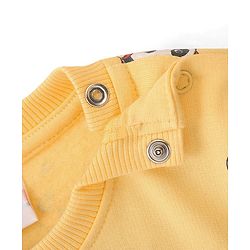 Babyhug Cotton Knit Full Sleeves Panda & Text Graphics Sweatshirts Pack of 2 - Blue & Yellow - Image 7