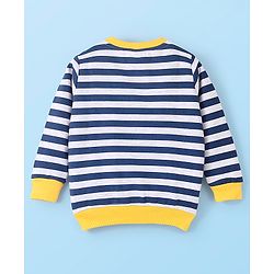 Babyhug Cotton Knit Full Sleeves Sweatshirt With Mickey Mouse Graphics - Yellow & Blue - Image 5