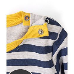 Babyhug Cotton Knit Full Sleeves Sweatshirt With Mickey Mouse Graphics - Yellow & Blue - Image 9
