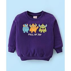 Babyhug Cotton Knit Full Sleeves Sweatshirts with Graphics Print Pack of 2 - Blue & White - Image 4
