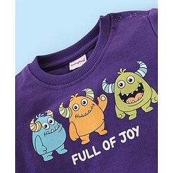 Babyhug Cotton Knit Full Sleeves Sweatshirts with Graphics Print Pack of 2 - Blue & White - Image 6