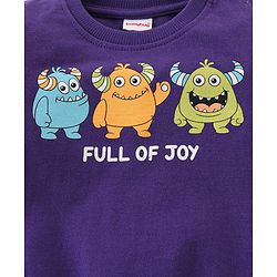 Babyhug Cotton Knit Full Sleeves Sweatshirts with Graphics Print Pack of 2 - Blue & White - Image 7