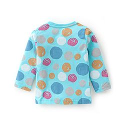 Babyhug Cotton Knit Full Sleeves Text Printed Night Suit - Blue - Image 3