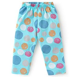 Babyhug Cotton Knit Full Sleeves Text Printed Night Suit - Blue - Image 4