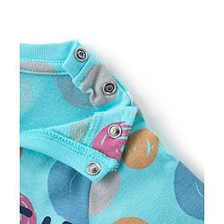 Babyhug Cotton Knit Full Sleeves Text Printed Night Suit - Blue - Image 7