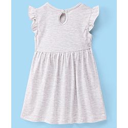 Babyhug Cotton Knit Half Sleeves Frocks Polka Dots Printed with Bow Applique Pack of 2 with Bag - Pink & Grey - Image 3