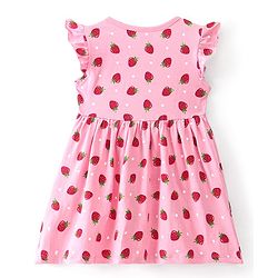 Babyhug Cotton Knit Half Sleeves Frocks with Strawberry Print Pack of 2 - Red & Pink - Image 3