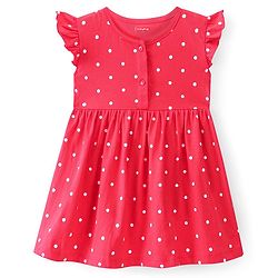 Babyhug Cotton Knit Half Sleeves Frocks with Strawberry Print Pack of 2 - Red & Pink - Image 4