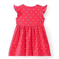 Babyhug Cotton Knit Half Sleeves Frocks with Strawberry Print Pack of 2 - Red & Pink - Image 5