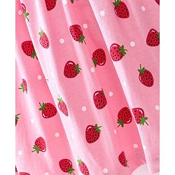 Babyhug Cotton Knit Half Sleeves Frocks with Strawberry Print Pack of 2 - Red & Pink - Image 6