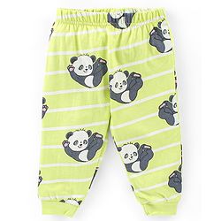 Babyhug Cotton Knit Half Sleeves Night Suit With Panda Print - Green - Image 4