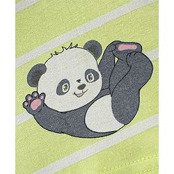 Babyhug Cotton Knit Half Sleeves Night Suit With Panda Print - Green - Image 6