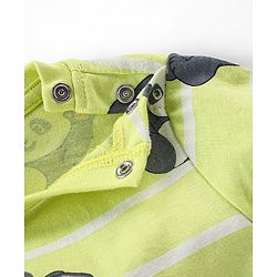 Babyhug Cotton Knit Half Sleeves Night Suit With Panda Print - Green - Image 7