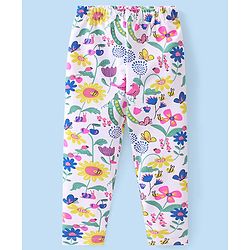 Babyhug Cotton Knit Sleeveless Top and Leggings Set Floral Print - Multicolor - Image 10