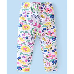 Babyhug Cotton Knit Sleeveless Top and Leggings Set Floral Print - Multicolor - Image 5