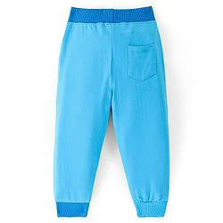 Babyhug Cotton Looper Full Length Lounge Pant Text Print - Blue - Image 6