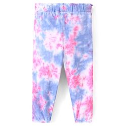 Babyhug Cotton Looper Full Length Lounge Pant Tie Dye Print- Pink - Image 5