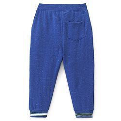 Babyhug Cotton Looper Knit Full Length Lounge Pant Text Printed - Blue - Image 5
