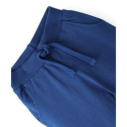 Babyhug Cotton Looper Knit Full Length Lounge Pant Text Printed - Navy Blue - Image 3