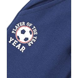 Babyhug Cotton Looper Knit Full Length Lounge Pants Colour Block - Navy Blue - Image 3