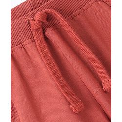Babyhug Cotton Looper Knit Full Length Solid Color Lounge Pant - Maroon - Image 3