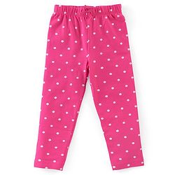 Babyhug Cotton Lycra Full Length Leggings Floral Print Pack of 3 - Multicolour - Image 4