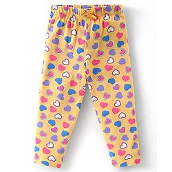 Babyhug Cotton Lycra Full Length  Leggings Hearts & Polka Dots Printed Pack of 3 - Blue & Pink - Image 6