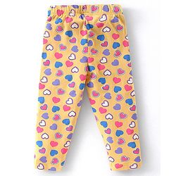 Babyhug Cotton Lycra Full Length  Leggings Hearts & Polka Dots Printed Pack of 3 - Blue & Pink - Image 7