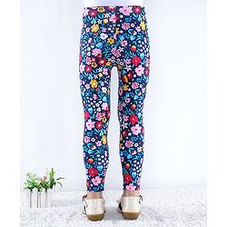 Babyhug Cotton Lycra Knit Full Length Polka Dots & Floral Printed Leggings Pack of 2 - Multicolour - Image 5