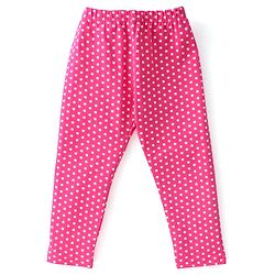 Babyhug Cotton Lycra Knit Full Length Stretchable Legging Floral Print Pack of 2 - Pink - Image 4
