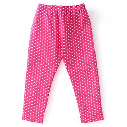 Babyhug Cotton Lycra Knit Full Length Stretchable Legging Floral Print Pack of 2 - Pink - Image 5