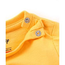 Babyhug Cotton Single Jersey Knit Full Sleeves Night Suit Stripes & Simba Print - Yellow - Image 7