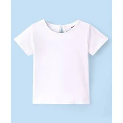 Babyhug Cotton Woven Frock with Half Sleeves T-Shirt Polka Dot Print - Multicolour - Image 11