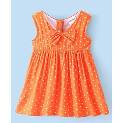 Babyhug Cotton Woven Frock with Half Sleeves T-Shirt Polka Dot Print - Multicolour - Image 13