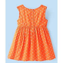 Babyhug Cotton Woven Frock with Half Sleeves T-Shirt Polka Dot Print - Multicolour - Image 14