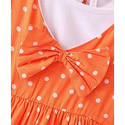 Babyhug Cotton Woven Frock with Half Sleeves T-Shirt Polka Dot Print - Multicolour - Image 7